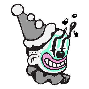 Creepy clown face