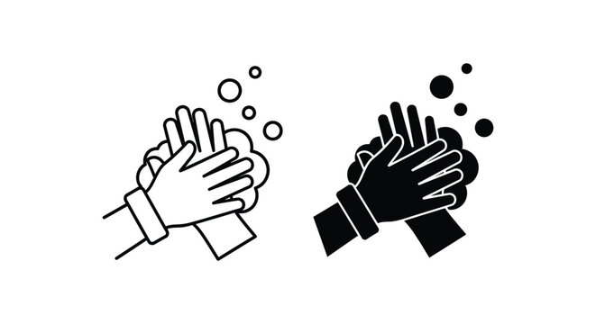 Two hands clapping with dots flying
