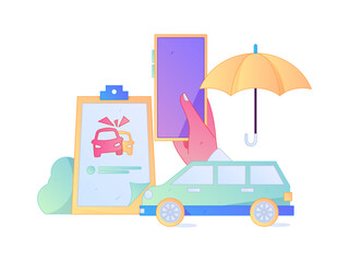 Buy insurance for car flat character vector concept operation illustration  © Lyn Lee