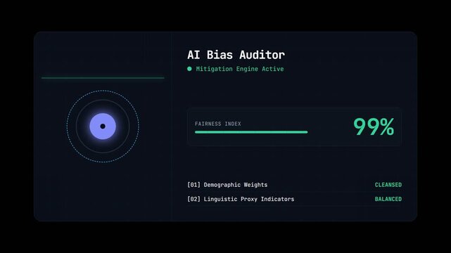Artificial intelligence bias auditor interface scanning data