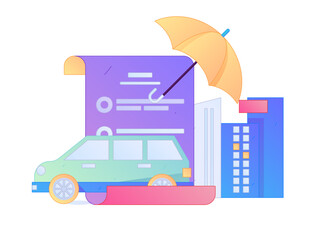 Buy insurance for car flat character vector concept operation illustration  © Lyn Lee