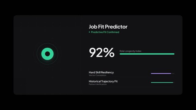 Job fit predictor interface with loading percentage and progress bars