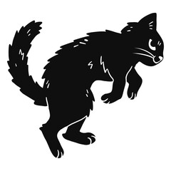 Obraz premium Black cat jumping in the air