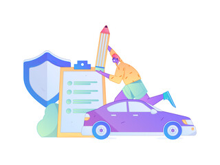 Buy insurance for car flat character vector concept operation illustration  © Lyn Lee