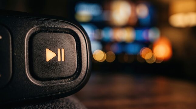 Macro Photo of Streaming Device Playback Button