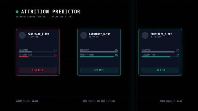 Employee attrition predictor dashboard with predictive analytics