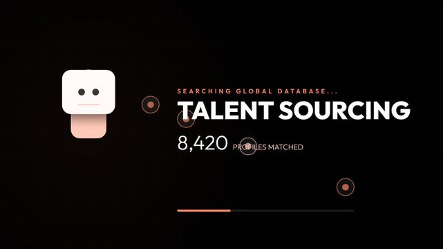 Talent sourcing interface with ai robot searching database