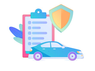 Buy insurance for car flat character vector concept operation illustration  © Lyn Lee