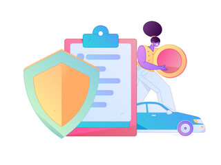 Buy insurance for car flat character vector concept operation illustration  © Lyn Lee