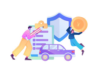 Buy insurance for car flat character vector concept operation illustration  © Lyn Lee