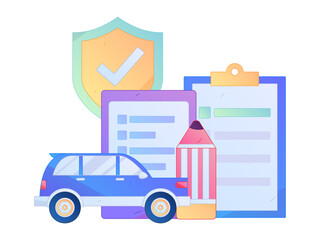 Buy insurance for car flat character vector concept operation illustration  © Lyn Lee