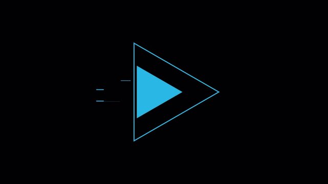 Abstract Geometric Play Button Icon Animation.