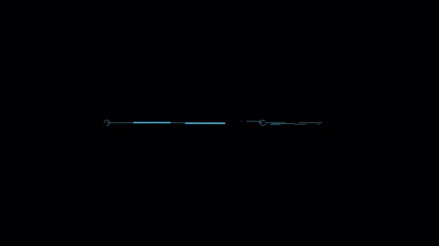 Minimalist digital loading bar animation on dark background.