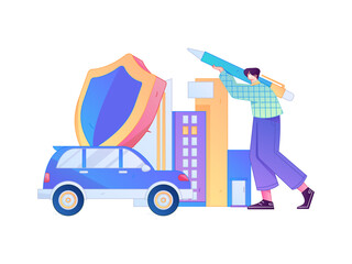 Buy insurance for car flat character vector concept operation illustration  © Lyn Lee