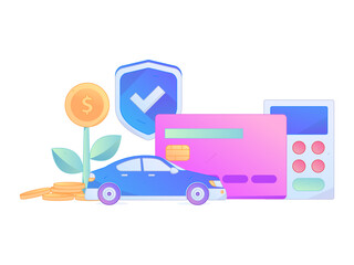 Buy insurance for car flat character vector concept operation illustration  © Lyn Lee