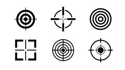 Set of various target and crosshair icons for aiming shooting precision focus and business goal achievement concepts isolated design © ALBART