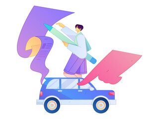 Buy insurance for car flat character vector concept operation illustration  © Lyn Lee