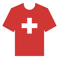 Fototapeta premium Swiss flag-inspired t-shirt