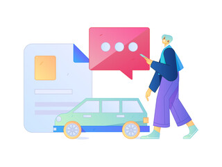 Buy insurance for car flat character vector concept operation illustration  © Lyn Lee