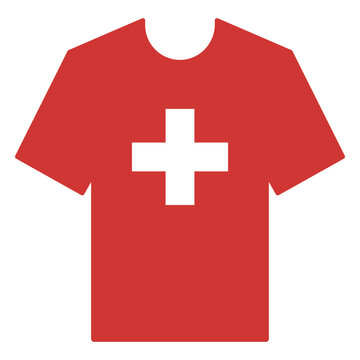 Swiss flag-inspired t-shirt