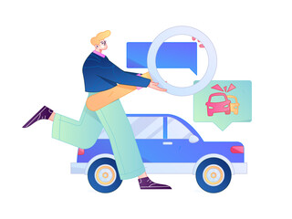 Buy insurance for car flat character vector concept operation illustration  © Lyn Lee