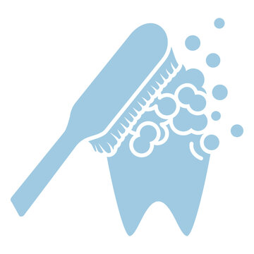 Dental brushing for deep cleaning cutout icon