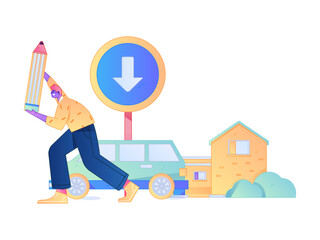 Buy insurance for car flat character vector concept operation illustration  © Lyn Lee
