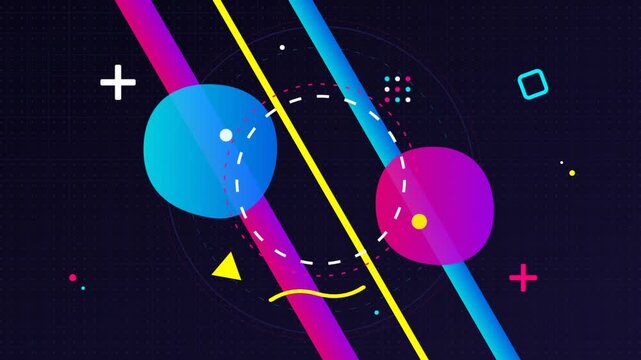 Vibrant Abstract Geometric Shapes and Colorful Motion Design Background