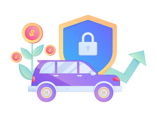 Buy insurance for car flat character vector concept operation illustration  © Lyn Lee