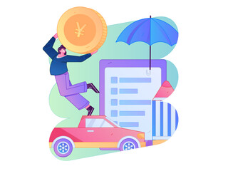 Buy insurance for car flat character vector concept operation illustration  © Lyn Lee