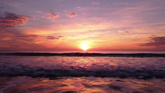 A Breathtaking Sunset Over Tranquil Waters Captured in Two Frames, Highlighting the Vibrant Colors and Natural Beauty of the Horizon at Dusk
