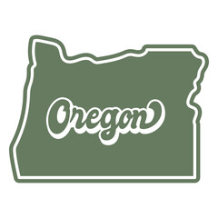 Fototapeta premium The state of oregon is shown on a green background