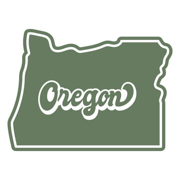 The state of oregon is shown on a green background