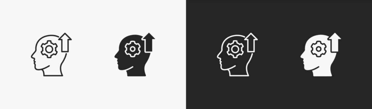 Set of adaptability icon in black and white collection