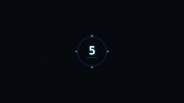 Dynamic motion countdown timer with animated numbers for digital display and visual effects.
