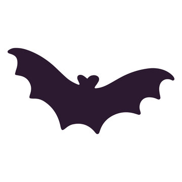Bat silhouette flying cute