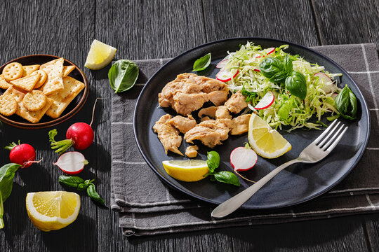 Premium Cod Liver served with salad and crackers