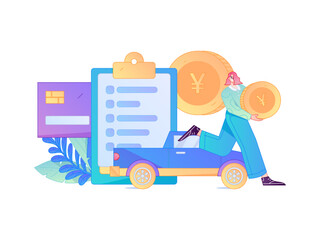 Buy insurance for car flat character vector concept operation illustration  © Lyn Lee