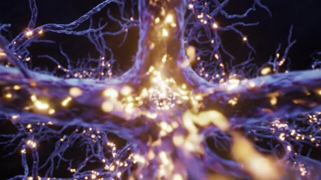 A Stunning Visual Representation of Neural Networks Illuminated with Ethereal Lights, Showcasing the Complex Connections Between Neurons in a Dark Environment