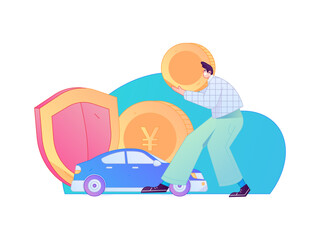 Buy insurance for car flat character vector concept operation illustration  © Lyn Lee
