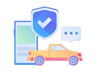 Buy insurance for car flat character vector concept operation illustration  © Lyn Lee