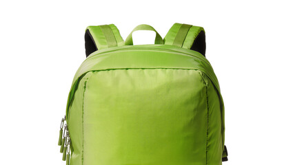 Lime green backpack with zippers and straps © Fried