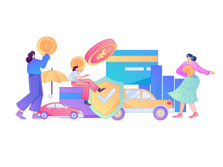 Buy insurance for car flat character vector concept operation illustration  © Lyn Lee