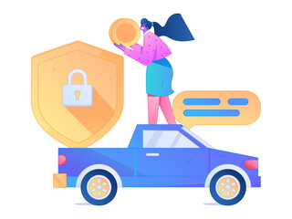 Buy insurance for car flat character vector concept operation illustration  © Lyn Lee