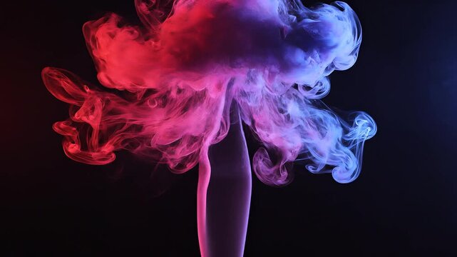Colorful Smoke Wisps Slow Motion