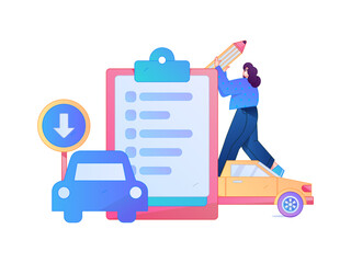 Buy insurance for car flat character vector concept operation illustration  © Lyn Lee