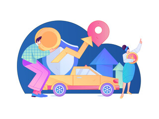 Buy insurance for car flat character vector concept operation illustration  © Lyn Lee