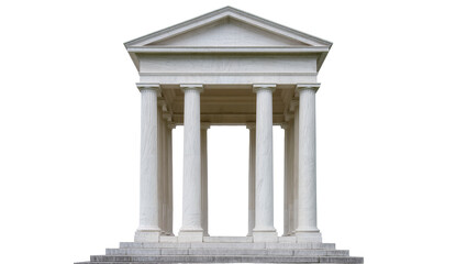 Obraz premium Classical Greek temple facade with columns and pediment
