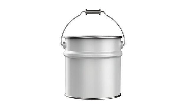 White metal paint bucket with handle