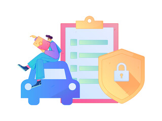 Buy insurance for car flat character vector concept operation illustration  © Lyn Lee
